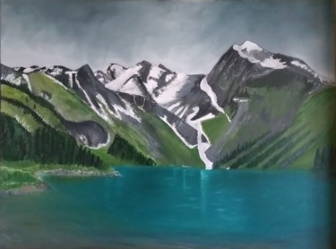 Malerei mit dem Titel "Mointains" von Liudmila Malliaras, Original-Kunstwerk, Acryl