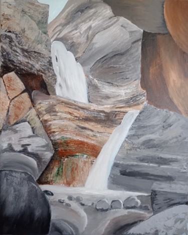 Malarstwo zatytułowany „Rocks and water” autorstwa Людмила Маллярас, Oryginalna praca, Akryl