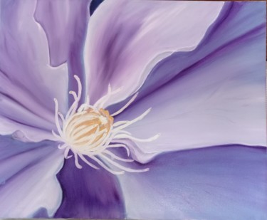 Ζωγραφική με τίτλο "Purpleflower" από Людмила Маллярас, Αυθεντικά έργα τέχνης, Λάδι