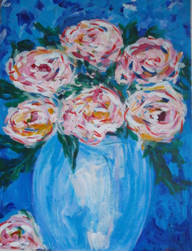 Painting titled "Roses" by Liudmila Erol, Original Artwork