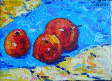 Painting titled "Apples" by Liudmila Erol, Original Artwork, Acrylic