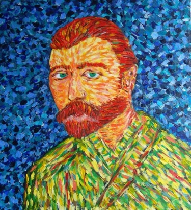 Painting titled "Vincent van Gogh" by Liudmila Erol, Original Artwork, Acrylic