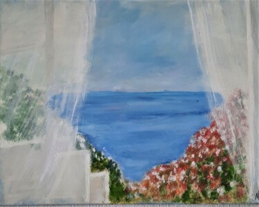 Картина под названием "вид из окна" - Liudmila Korzh, Подлинное произведение искусства, Масло