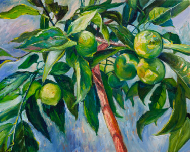 Картина под названием "Lime" - Liudmila Pisliakova, Подлинное произведение искусства, Масло Установлен на Деревянная рама дл…