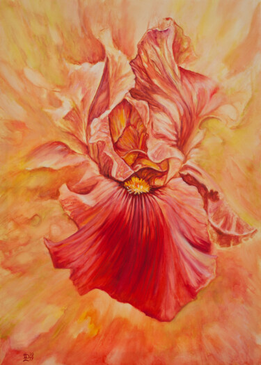 Картина под названием "Iris" - Liudmila Pisliakova, Подлинное произведение искусства, Масло Установлен на Деревянная рама дл…