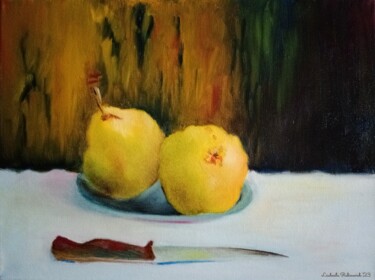 Painting titled "pears" by Liudmila Rabinovich, Original Artwork, Oil