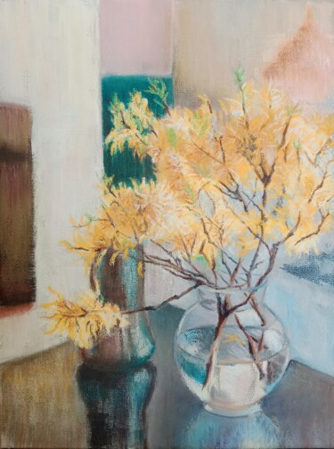 Dessin intitulée "spring bouquet" par Liudmila Rabinovich, Œuvre d'art originale, Pastel