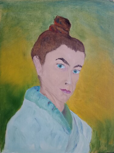 Картина под названием "woman portret" - Liudmila Rabinovich, Подлинное произведение искусства, Масло