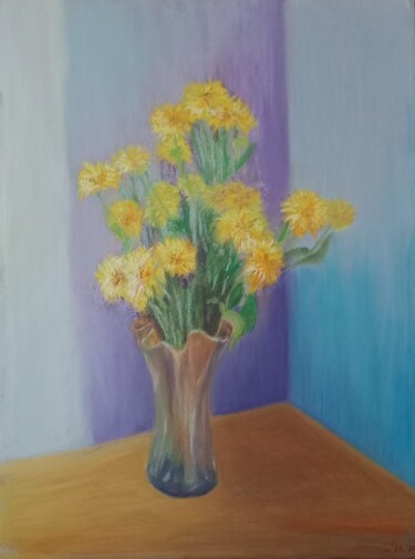Dibujo titulada "mom's flowers" por Liudmila Rabinovich, Obra de arte original, Pastel