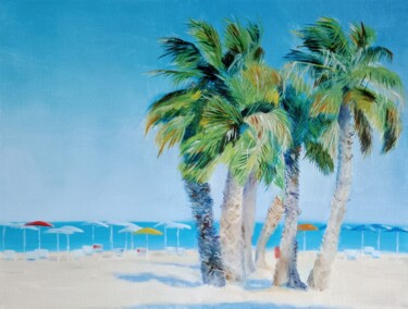 Pintura intitulada "palm trees" por Liudmila Rabinovich, Obras de arte originais, Óleo