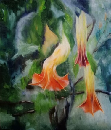 Painting titled "Sintra flowers" by Liudmila Rabinovich, Original Artwork, Oil
