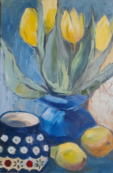 Painting titled "Spring hopes" by Liudmyla Lelechenko, Original Artwork, Oil