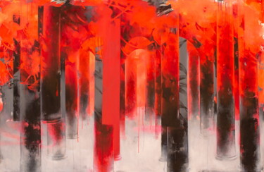 Pintura intitulada "Red labyrinth" por Liudmyla Rashtanova, Obras de arte originais, Óleo