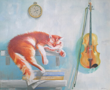 Картина под названием "Cinq minutes à deux" - Liudmyla Riabkova, Подлинное произведение искусства, Масло Установлен на Дерев…