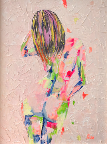 Schilderij getiteld "Girl-2" door Liudmyla Riabkova, Origineel Kunstwerk, Olie