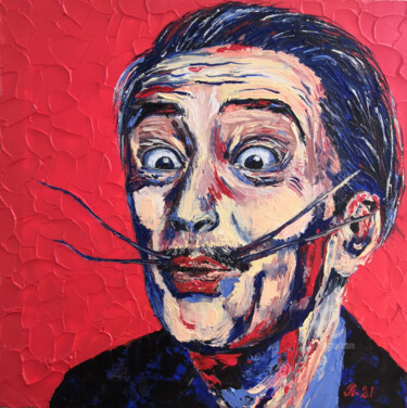 Картина под названием "Salvador Dali Portr…" - Liudmyla Riabkova, Подлинное произведение искусства, Масло