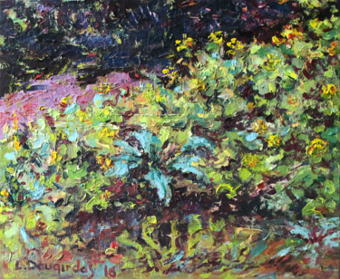 Painting titled "Flowers in the wild" by Liudvikas Daugirdas, Original Artwork, Oil