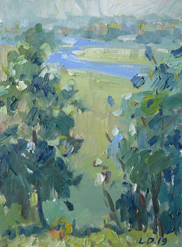 Peinture intitulée "View to the River" par Liudvikas Daugirdas, Œuvre d'art originale, Huile