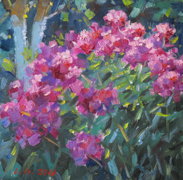 Malerei mit dem Titel "Phlox in blossom" von Liudvikas Daugirdas, Original-Kunstwerk, Öl