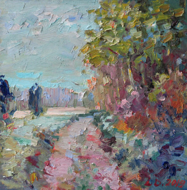 Painting titled "The Road" by Liudvikas Daugirdas, Original Artwork, Oil
