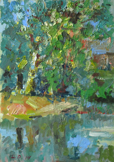 Painting titled "Green Summer" by Liudvikas Daugirdas, Original Artwork, Oil