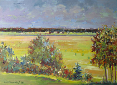 Painting titled "Summer midday" by Liudvikas Daugirdas, Original Artwork, Oil
