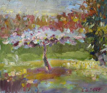 Painting titled "Wild Apple Tree" by Liudvikas Daugirdas, Original Artwork, Oil