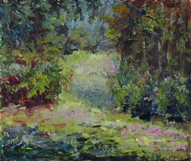 Painting titled "In the Forest" by Liudvikas Daugirdas, Original Artwork, Oil