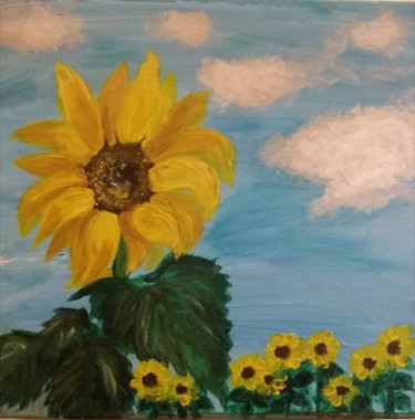 Peinture intitulée "Tournesols" par Shally Liu, Œuvre d'art originale, Acrylique