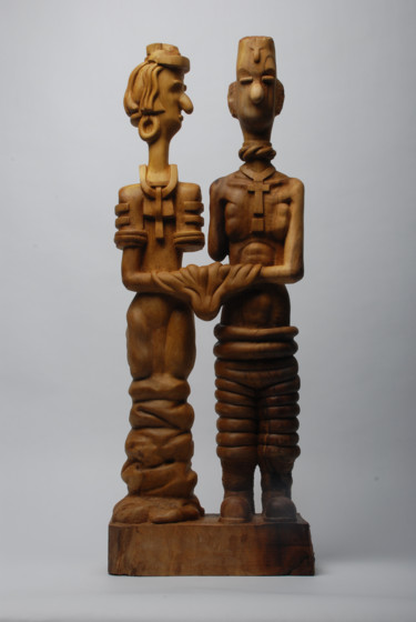 雕塑 标题为“婚礼二” 由Liuwei, 原创艺术品, 木