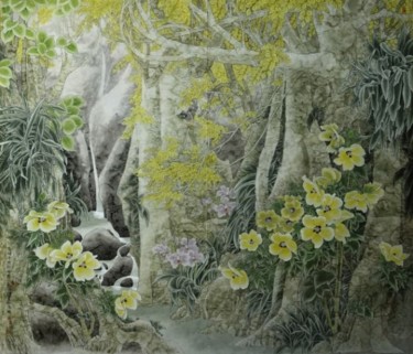 Painting titled "茂林清涧野卉馨 Hibiscus	 1…" by Yi Tao Yitao Liu Liu Hua Lang Gallery, Original Artwork