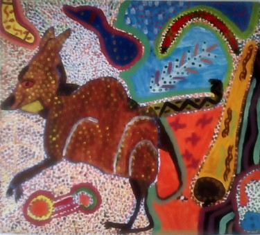 Peinture intitulée "Australie" par Carola, Œuvre d'art originale, Gouache
