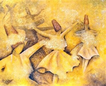 Painting titled "LA DANZA DEL COSMO" by Livia Alessandrini, Original Artwork