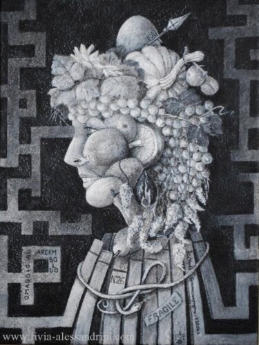 Schilderij getiteld "AUTOPORTRAIT, D'APR…" door Livia Alessandrini, Origineel Kunstwerk, Acryl