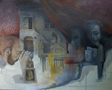 Peinture intitulée ""4 5 6" pièce théât…" par Livia Alessandrini, Œuvre d'art originale