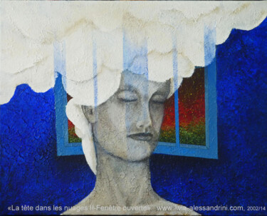 Malerei mit dem Titel "LA TÊTE DANS LES NU…" von Livia Alessandrini, Original-Kunstwerk, Acryl