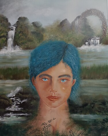 Painting titled "MIGUEL" by Livia Canzi, Original Artwork, Oil Mounted on Wood Stretcher frame