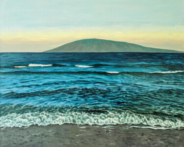 Peinture intitulée "The Sea and the Mou…" par Livia Doina Stanciu, Œuvre d'art originale, Huile Monté sur Carton