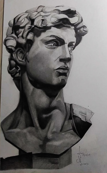 Desenho intitulada "David" por Lívia Mendes, Obras de arte originais, Grafite
