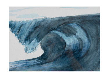 Pintura intitulada "Wave" por Livia Mund, Obras de arte originais, Aquarela