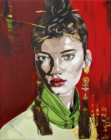 "The girl's face 20/8" başlıklı Tablo Livien Rózen tarafından, Orijinal sanat, Akrilik