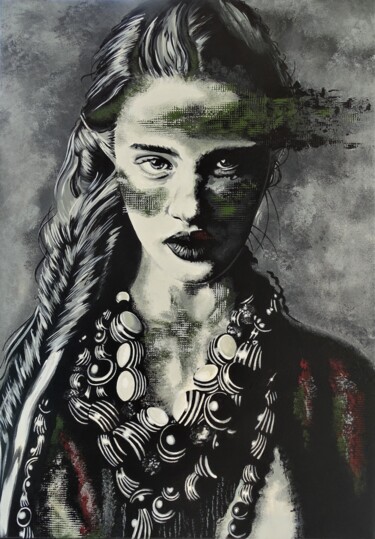 Malarstwo zatytułowany „Dressed in a string…” autorstwa Livien Rózen, Oryginalna praca, Akryl