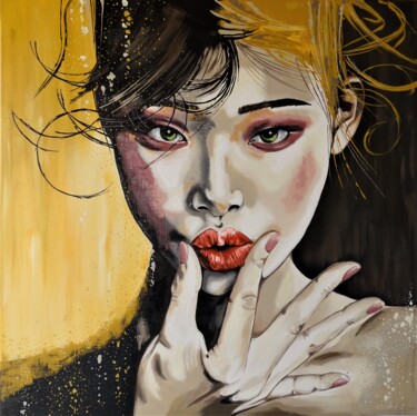 Pintura intitulada "Lipstick" por Livien Rózen, Obras de arte originais, Acrílico