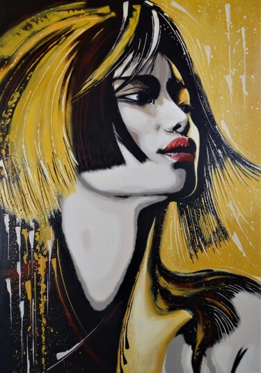 Schilderij getiteld "Cleopatra" door Livien Rózen, Origineel Kunstwerk, Acryl