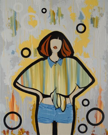 Schilderij getiteld "Fashion - 1" door Livien Rózen, Origineel Kunstwerk, Acryl