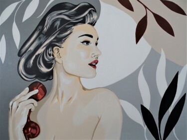 Картина под названием "Red phone" - Livien Rózen, Подлинное произведение искусства, Акрил