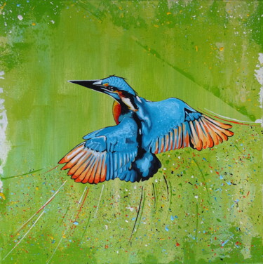 Pintura intitulada "Hummingbird - 2" por Livien Rózen, Obras de arte originais, Acrílico