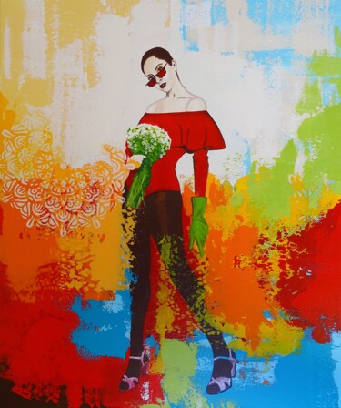 Pittura intitolato "Colourful fashion -…" da Livien Rózen, Opera d'arte originale, Acrilico