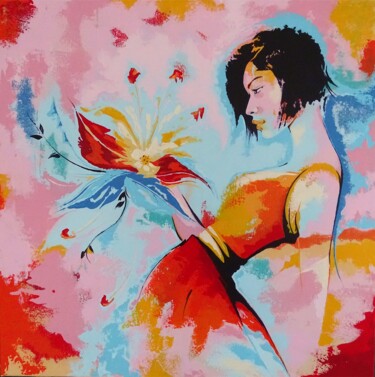 Malerei mit dem Titel "Flower bouquet" von Livien Rózen, Original-Kunstwerk, Acryl