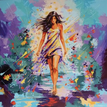 Pintura intitulada "Spring shower of fl…" por Livien Rózen, Obras de arte originais, Acrílico